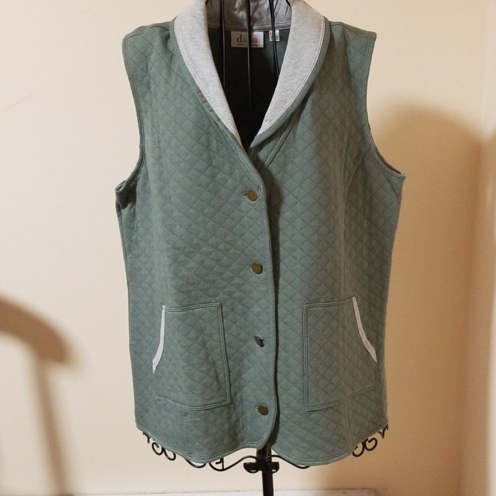 Denim & Co quilted vest jacket size L A230…